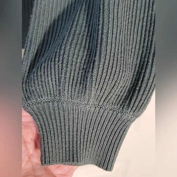 Lululemon Reversible Crossover Sweater•Knit Merino Wool•Medium Forest Green•Sz 4 - Picture 10 of 16